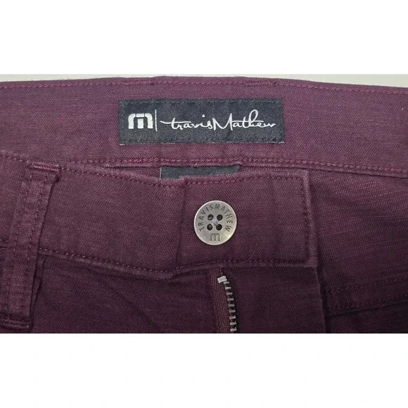 Travis Mathew Mens Size 32 Burgundy‎ Red Chino Pants - Picture 8 of 13